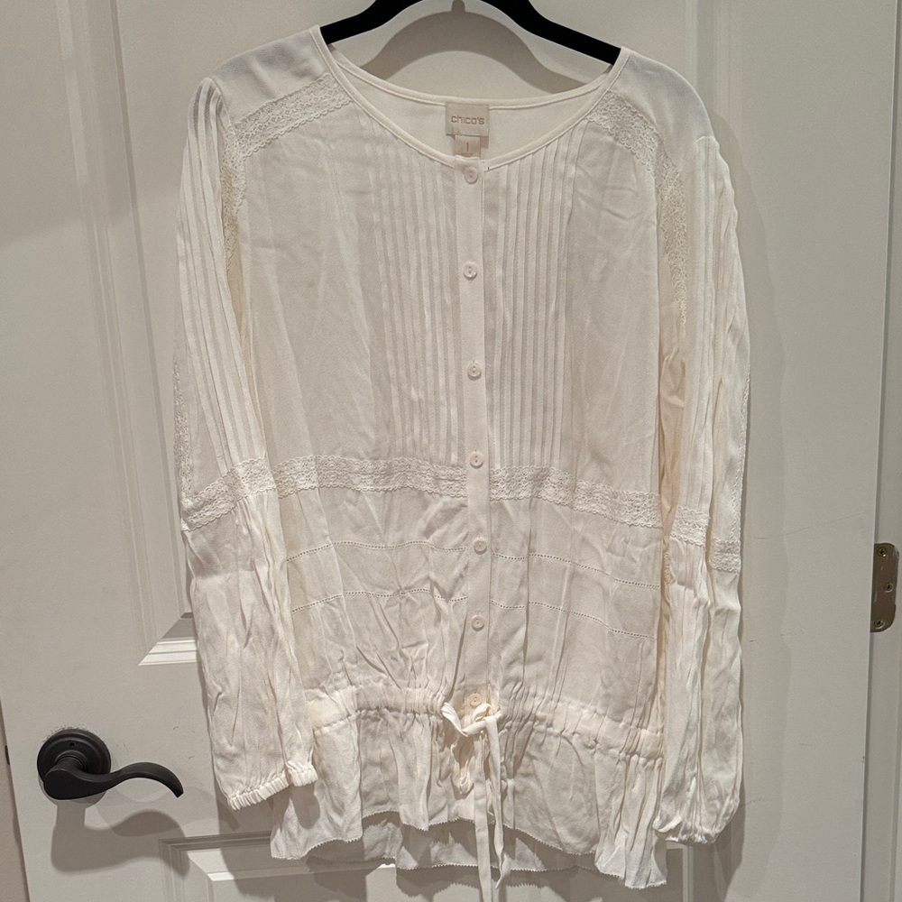 Chico's White Button-Front Blouse